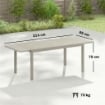 Tavolo da Giardino Allungabile per 8-10 Persone, in Alluminio e Acciaio, 154/214x85x75 cm, Grigio Chiaro