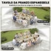Tavolo da Giardino Allungabile per 8-10 Persone, in Alluminio e Acciaio, 154/214x85x75 cm, Grigio Chiaro