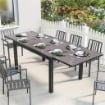 Tavolo da Giardino Tavolo da Pranzo Allungabile 140/240x90 cm Nero