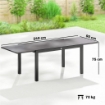 Tavolo da Giardino Tavolo da Pranzo Allungabile 140/240x90 cm Nero