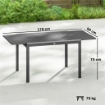 Tavolo da Giardino Allungabile per 6-8 Persone con Piano a Doghe, in Alluminio, 110-170x90x75 cm, Grigio Scuro