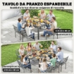 Tavolo da Giardino Allungabile per 6-8 Persone con Piano a Doghe, in Alluminio, 110-170x90x75 cm, Grigio Scuro