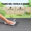 Tavolo da Giardino Allungabile per 6-8 Persone con Piano a Doghe, in Alluminio, 110-170x90x75 cm, Grigio Scuro