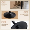 SET 2 SGABELLI DA BAR REGOLABILI CON POGGIAPIEDI, IN PELLE PU E ACCIAIO, 39.5X44X88-110 CM, CREMA