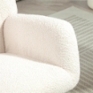 Sedia a Dondolo in Velluto Teddy, Metallo e Legno per Camera da Letto e Soggiorno, 70x94x100 cm, Bianco Crema