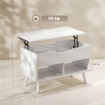 TAVOLINO DA CAFFÞ CON PIANO SOLLEVABILE E SPAZIO NASCOSTO, 75 CM BIANCO PUNZONATO