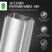 CESTINO SPAZZATURA 20L CON CHIUSURA AMMORTIZZATA E SECCHIO RIMOVIBILE, IN ACCIAIO E PP, 21.5X37.2X57 CM, ARGENTO
