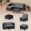 5-PIECE MODULAR WICKER GARDEN SET WITH CUSHIONS, GRAY CORNER SOFA