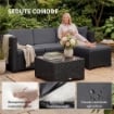 5-PIECE MODULAR WICKER GARDEN SET WITH CUSHIONS, GRAY CORNER SOFA