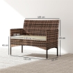 DIVANO DA GIARDINO 2 POSTI CON CUSCINI E TAPPETINI ANTISCIVOLO, IN RATTAN E ACCIAIO, 115X63X85 CM, BEIGE