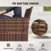DIVANO DA GIARDINO 2 POSTI CON CUSCINI E TAPPETINI ANTISCIVOLO, IN RATTAN E ACCIAIO, 115X63X85 CM, BEIGE