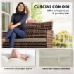 DIVANO DA GIARDINO 2 POSTI CON CUSCINI E TAPPETINI ANTISCIVOLO, IN RATTAN E ACCIAIO, 115X63X85 CM, BEIGE