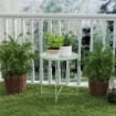 Tavolino da Giardino con Vassoio Rimovibile e Gambe Pieghevoli in Acciaio, Ï46x50 cm, Verde