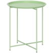 Tavolino da Giardino con Vassoio Rimovibile e Gambe Pieghevoli in Acciaio, Ï46x50 cm, Verde
