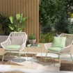 Tavolino da Giardino con Vassoio Rimovibile e Gambe Pieghevoli in Acciaio, Ï46x50 cm, Verde