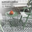 Tavolino da Giardino con Vassoio Rimovibile e Gambe Pieghevoli in Acciaio, Ï46x50 cm, Verde