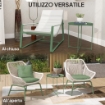 Tavolino da Giardino con Vassoio Rimovibile e Gambe Pieghevoli in Acciaio, Ï46x50 cm, Verde