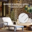 SET 2 SDRAIO DA GIARDINO REGOLABILI CON TAVOLINO E BRACCIOLI, IN POLIPROPILENE, 79X158X88 CM, BIANCO