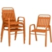 SET 4 SEDIE DA GIARDINO SEDIE DA ESTERNO IMPILABILI 56X66X91 CM ARANCIONE