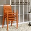 SET 4 SEDIE DA GIARDINO SEDIE DA ESTERNO IMPILABILI 56X66X91 CM ARANCIONE