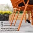 SET 4 SEDIE DA GIARDINO SEDIE DA ESTERNO IMPILABILI 56X66X91 CM ARANCIONE