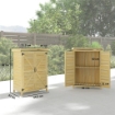 ARMADIO DA GIARDINO IN LEGNO CON PIANO IN ACCIAIO, RIPIANI E GANCI, 71.5X39X95 CM