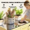 ARMADIO DA GIARDINO IN LEGNO CON PIANO IN ACCIAIO, RIPIANI E GANCI, 71.5X39X95 CM
