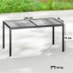 Tavolo da Giardino 4-6 Persone con Piano Effetto Legno, in Acciaio e Plastica, 150x80x74 cm, Grigio e Nero