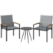 SET BISTR= 3 PEZZI: SEDIE IN RETE E TAVOLO, GRIGIO MISTO.