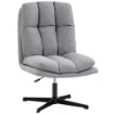 SEDIA DA SALOTTO GIREVOLE IN TESSUTO EFFETTO LINO E METALLO, 63X75X92-102 CM, GRIGIO CHIARO