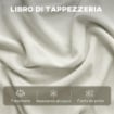 DIVANO ANGOLARE 3 POSTI MODULARE IN TESSUTO EFFETTO PELLE TRASPIRANTE CON CONTENITORE POGGIAPIEDI, CUSCINI, CREMA