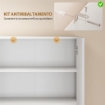 Credenza Cucina Alta 180cm, Mobile Dispensa con Ante Soft-Close, Ripiano Aperto, 2 Armadietti, Ripiani Regolabili, Mobile Cucina Moderno per Sala da Pranzo Soggiorno, Bianco Lucido