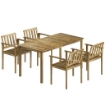 Set da Pranzo da Giardino 5 Pezzi, Tavolo e Sedie per 4 Persone, Teak