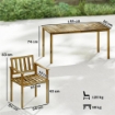 Set da Pranzo da Giardino 5 Pezzi, Tavolo e Sedie per 4 Persone, Teak