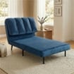 Poltrona Letto Pieghevole Trasformabile con Schienale Regolabile, Blu