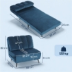 Poltrona Letto Pieghevole Trasformabile con Schienale Regolabile, Blu
