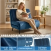 Poltrona Letto Pieghevole Trasformabile con Schienale Regolabile, Blu