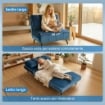 Poltrona Letto Pieghevole Trasformabile con Schienale Regolabile, Blu