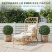 Topiarie Artificiali in Bosso con 682 Foglie, Resistente UV, Altezza 42 cm