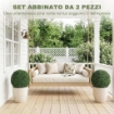 Topiarie Artificiali in Bosso con 682 Foglie, Resistente UV, Altezza 42 cm