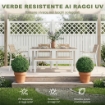 Topiarie Artificiali in Bosso con 682 Foglie, Resistente UV, Altezza 42 cm