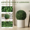 Topiarie Artificiali in Bosso con 682 Foglie, Resistente UV, Altezza 42 cm