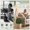 Topiarie Artificiali in Bosso con 682 Foglie, Resistente UV, Altezza 42 cm