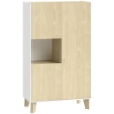 Credenza da cucina con 6 scomparti e ante soft close, Bianco
