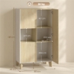 Credenza da cucina con 6 scomparti e ante soft close, Bianco