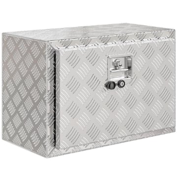 Cassetta degli Attrezzi Box Portautensili in Alluminio, 60.9x35.5x40.6cm, Argento