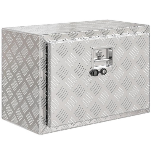 Cassetta degli Attrezzi Box Portautensili in Alluminio, 60.9x35.5x40.6cm, Argento