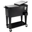 Carrello Frigo 76L con Ripiano, Apribottiglie e Raccoglitore Tappi, in Plastica e Acciaio, 91x39x84.5 cm, Nero