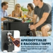 Carrello Frigo 76L con Ripiano, Apribottiglie e Raccoglitore Tappi, in Plastica e Acciaio, 91x39x84.5 cm, Nero