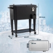 Carrello Frigo 76L con Ripiano, Apribottiglie e Raccoglitore Tappi, in Plastica e Acciaio, 91x39x84.5 cm, Nero